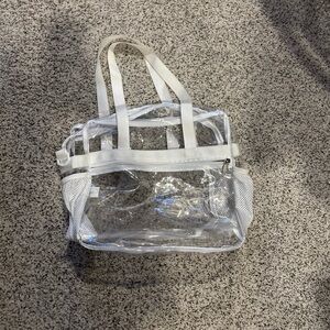 Clear Tote Bag with White Accents